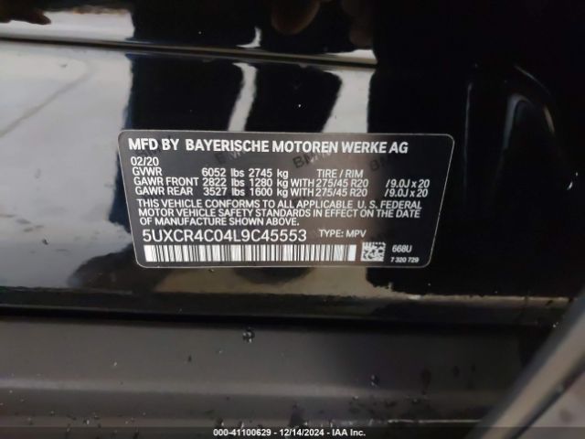 5UXCR4C04L9C45553 BMW X5 Sdrive40i