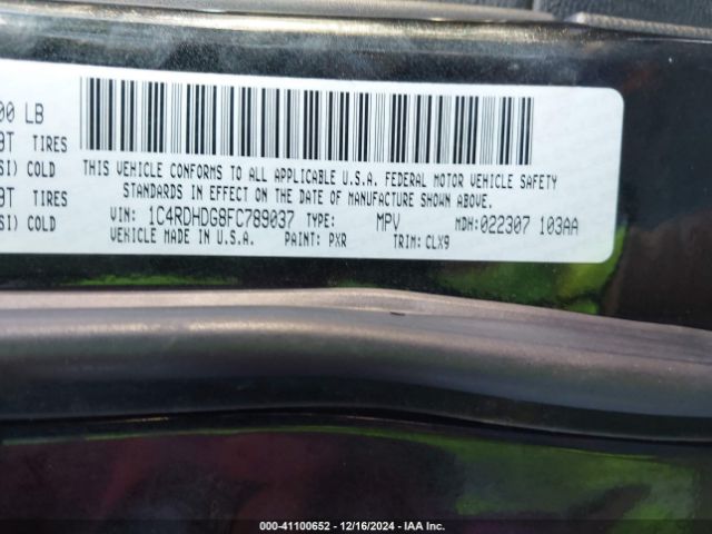 1C4RDHDG8FC789037 Dodge DURANGO LIMITED