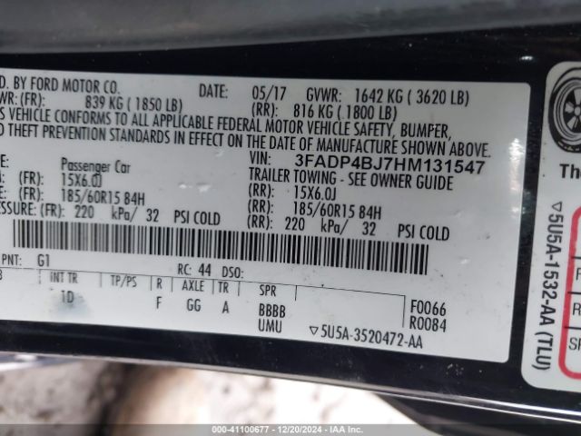3FADP4BJ7HM131547 Ford FIESTA SE