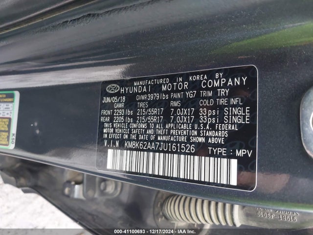 KM8K62AA7JU161526 Hyundai Kona Sel