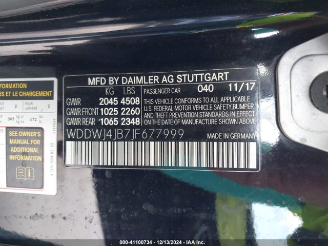 WDDWJ4JB7JF677999 Mercedes-Benz C 300
