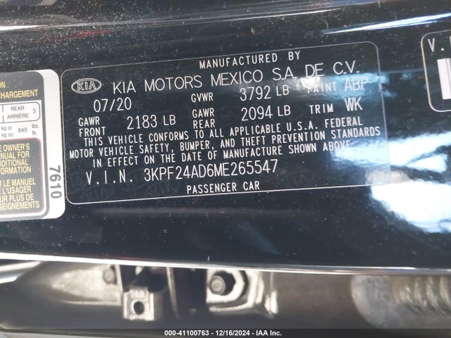KIA Forte Lxs 2021 3KPF24AD6ME265547 Image 9