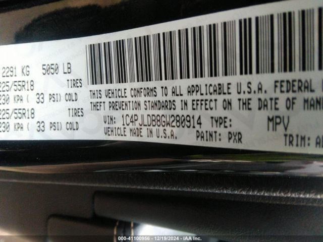 1C4PJLDB8GW280914 Jeep Cherokee Limited