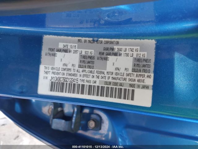 JM1DKBC79G0122415 Mazda Cx-3 Touring