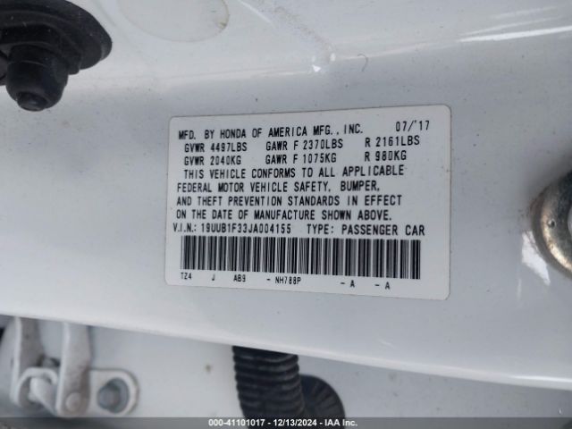19UUB1F33JA004155 Acura TLX