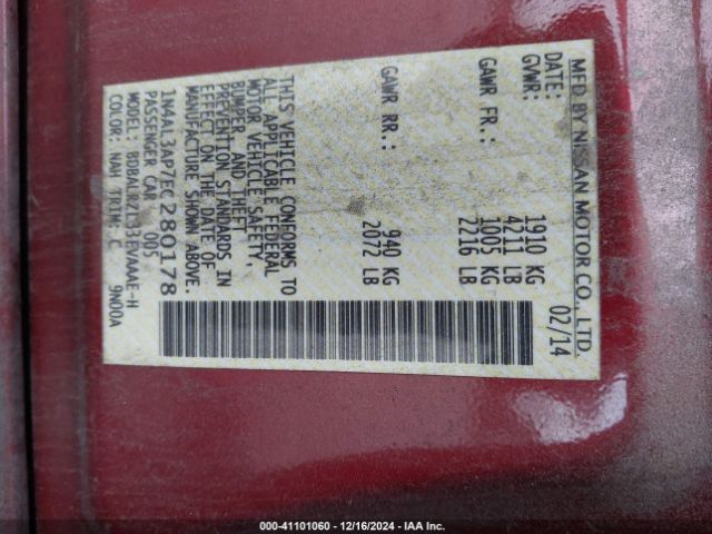 1N4AL3AP7EC280178 Nissan Altima 2.5 S