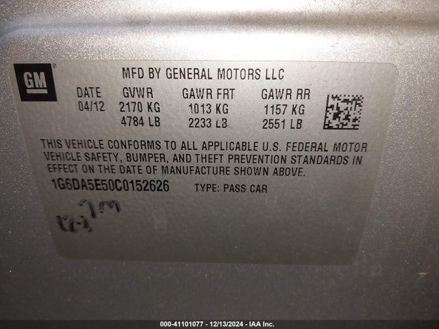 2012 CADILLAC CTS 1G6DA5E50C0152626 Photo 8