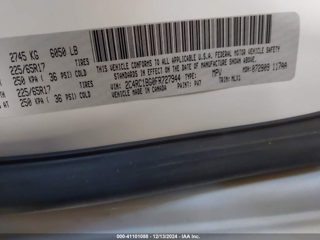 2C4RC1BG0FR727944 Chrysler Town & Country Touring