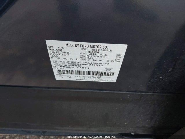 Ford EXPLORER XLT 2018 1FM5K8D87JGA30812 Image 9