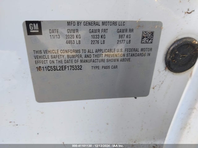 Chevrolet MALIBU 1LT 2014 1G11C5SL2EF175332 Image 9