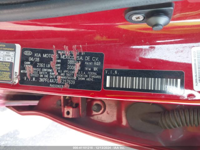 3KPFL4A70JE257639 KIA FORTE S