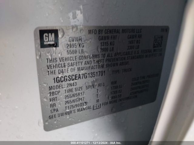 1GCGSCEA7G1351701 Chevrolet Colorado Lt