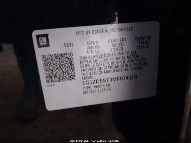 2021 CHEVROLET MALIBU 1G1ZD5ST3MF074119 Photo 8