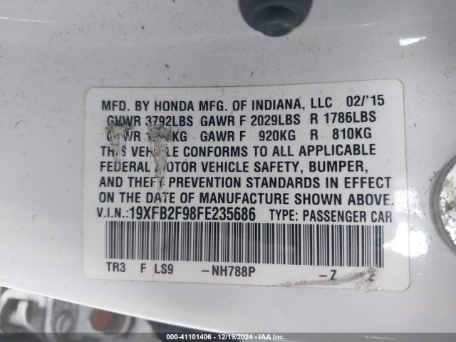 Honda Civic Ex-l 2015 19XFB2F98FE235686 Image 9