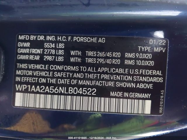 2022 PORSCHE MACAN WP1AA2A56NLB04522 Photo 8