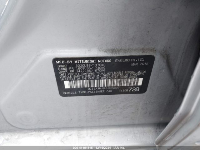 ML32A3HJ9HH005007 Mitsubishi MIRAGE ES