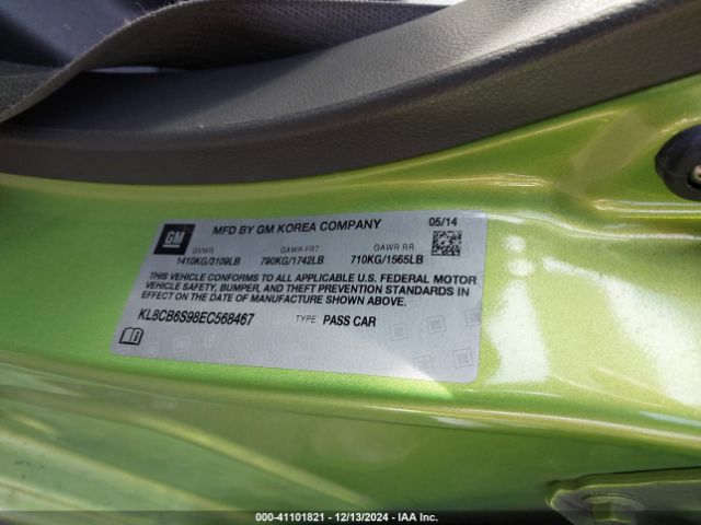 KL8CB6S98EC568467 Chevrolet Spark Ls Auto