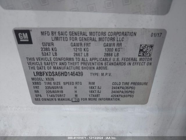 LRBFXDSA6HD146439 Buick Envision Essence