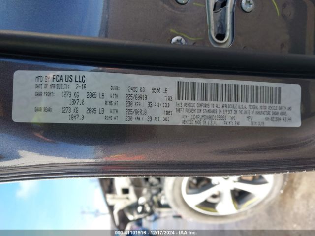 2019 JEEP CHEROKEE 1C4PJMDX0KD125991 Photo 8