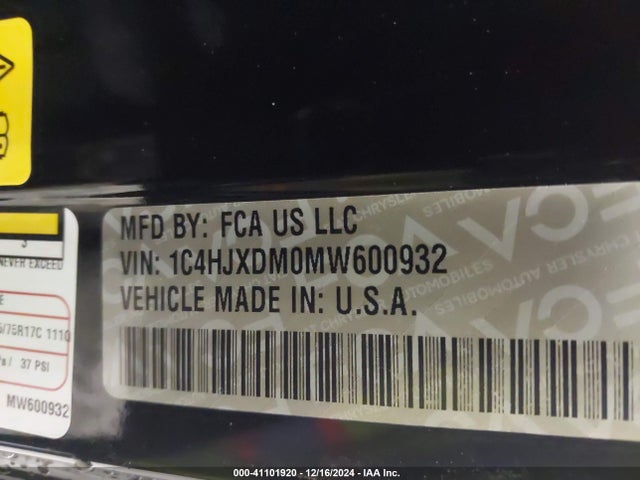 1C4HJXDM0MW600932 Jeep Wrangler Unlimited Willys 4x4