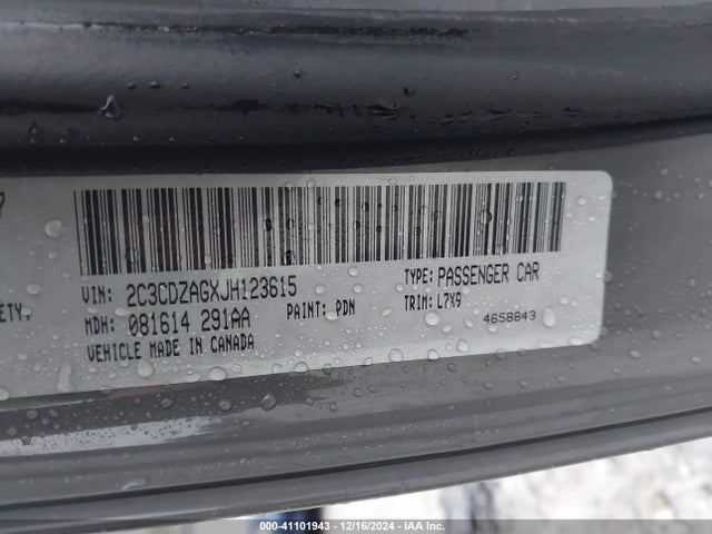 Dodge Challenger Sxt 2018 2C3CDZAGXJH123615 Image 9