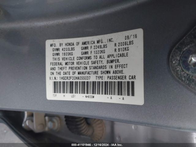 1HGCR2F30HA055037 Honda ACCORD LX