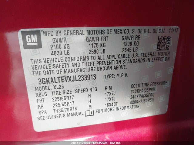 GMC Terrain Sle 2018 3GKALTEVXJL233913 Image 9