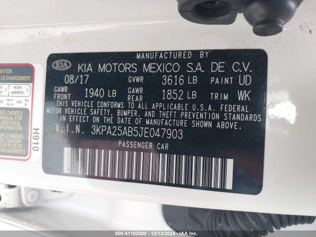 KIA gdi gamma 2018 3KPA25AB5JE047903 Image 9
