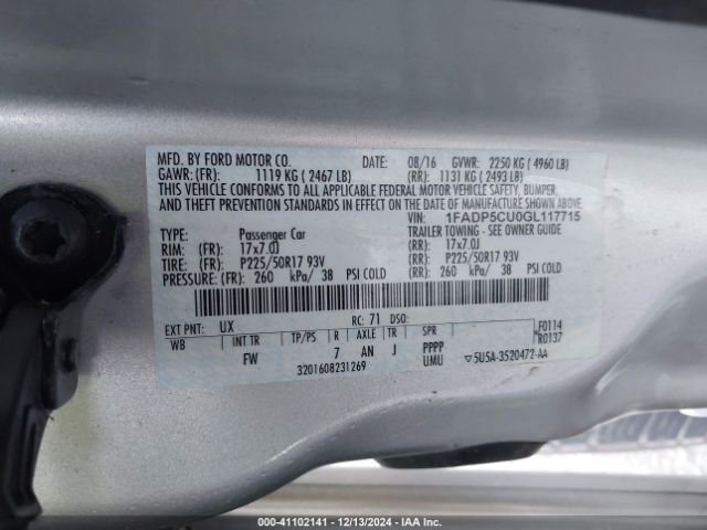 1FADP5CU0GL117715 Ford C-max Energi Sel