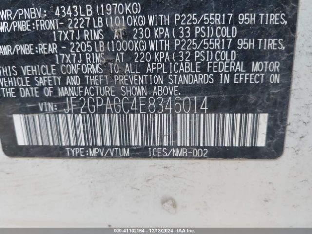 JF2GPAGC4E8346014 Subaru Xv Crosstrek 2.0i Limited