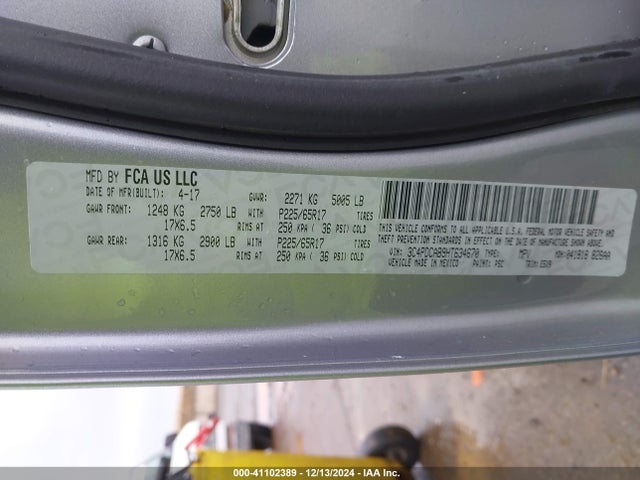 Dodge JOURNEY SE 2017 3C4PDCAB9HT634670 Image 9