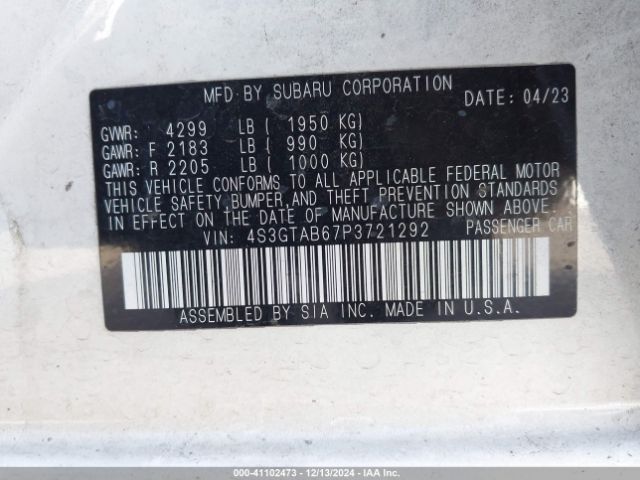 4S3GTAB67P3721292 Subaru Impreza Base 5-door
