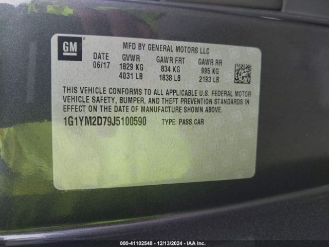 1G1YM2D79J5100590 Chevrolet Corvette Stingray Z51