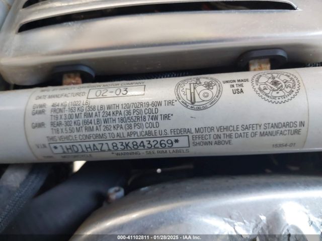 2003 HARLEY-DAVIDSON VRSCA 1HD1HAZ183K843269 Photo 9