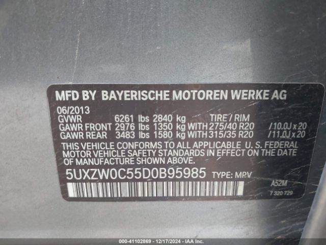 2013 BMW X5 5UXZW0C55D0B95985 Photo 8