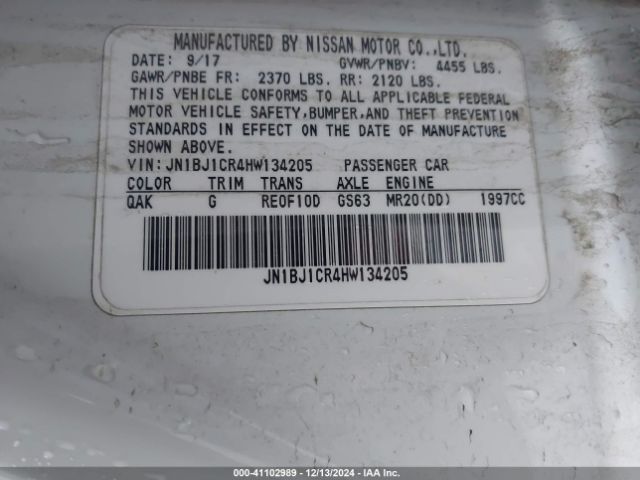 JN1BJ1CR4HW134205 Nissan Rogue Sport S