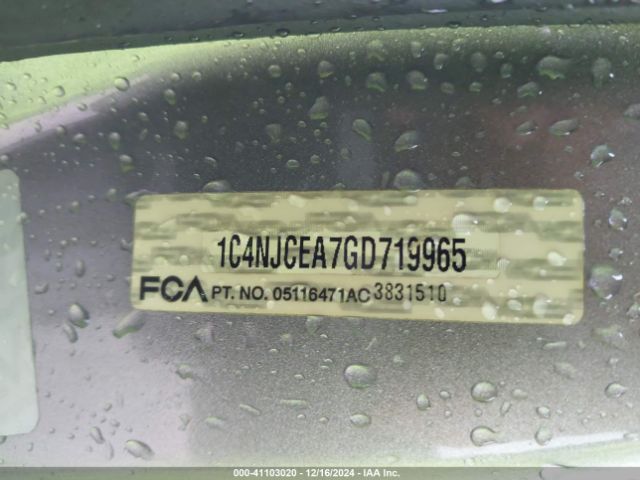 1C4NJCEA7GD719965 Jeep Compass High Altitude Edition