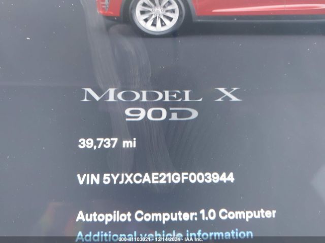 5YJXCAE21GF003944 Tesla MODEL X