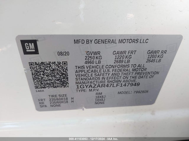 2020 CADILLAC XT4 1GYAZAR47LF147949 Photo 8