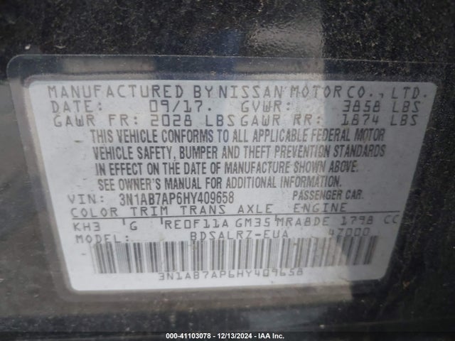 Nissan SENTRA SR 2017 3N1AB7AP6HY409658 Image 9