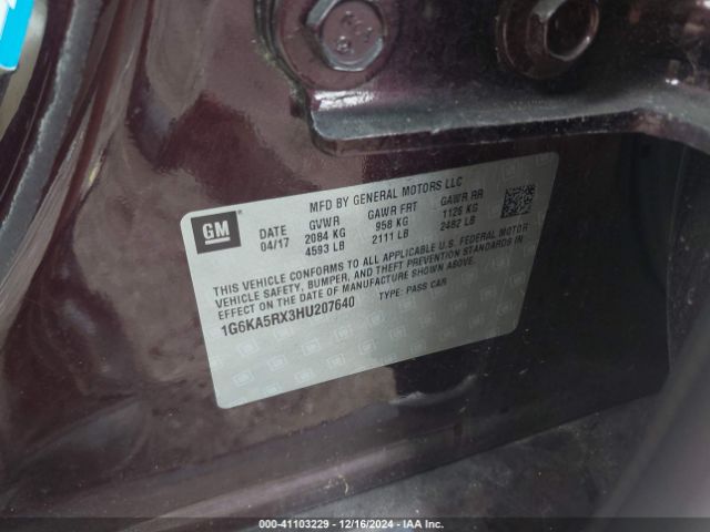 1G6KA5RX3HU207640 Cadillac Ct6 Standard