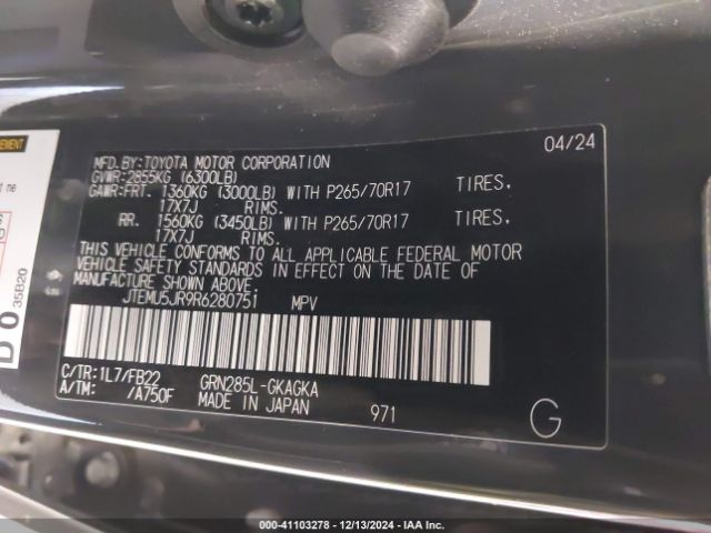 JTEMU5JR9R6280751 Toyota 4RUNNER SR5