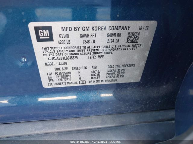 KL4CJASB1LB045529 Buick Encore Fwd Preferred