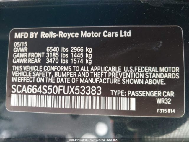 SCA664S50FUX53383 Rolls-Royce Ghost
