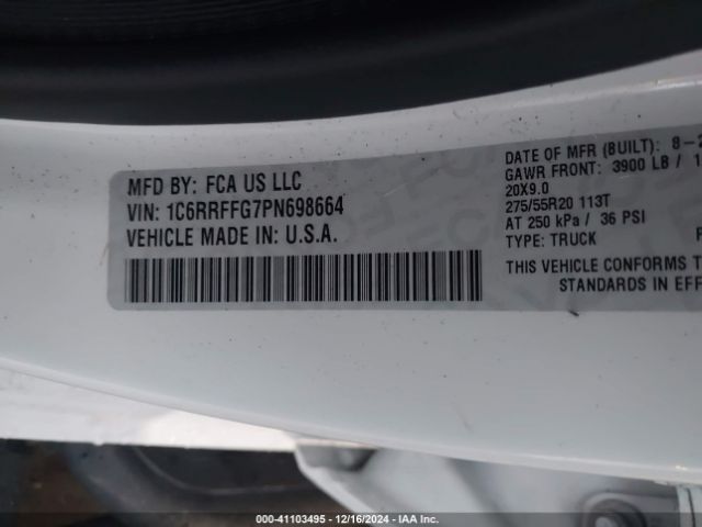 1C6RRFFG7PN698664 RAM 1500 Big Horn  4x4 5'7 Box