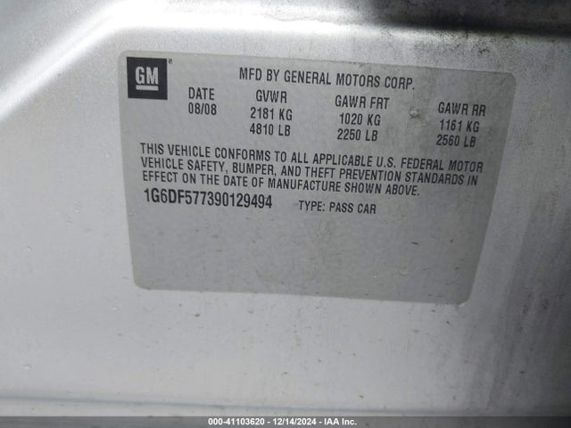 2009 CADILLAC CTS 1G6DF577390129494 Photo 8