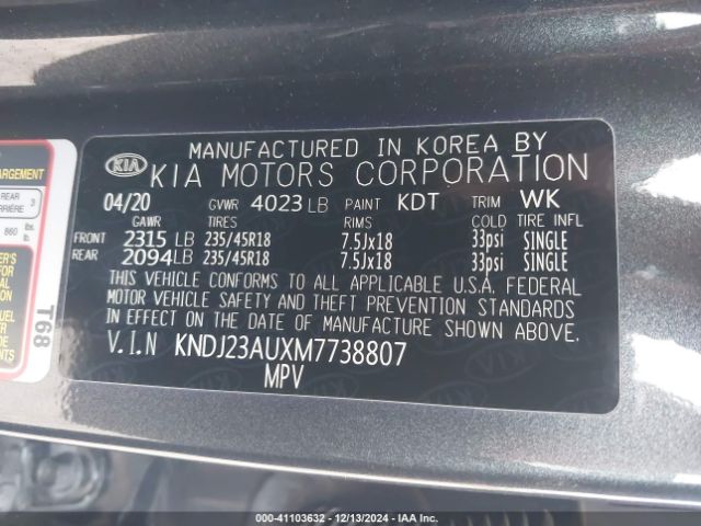 KNDJ23AUXM7738807 KIA Soul X-line