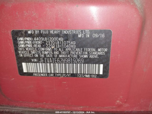 2017 SUBARU WRX JF1VA1E62H9819269 Photo 8