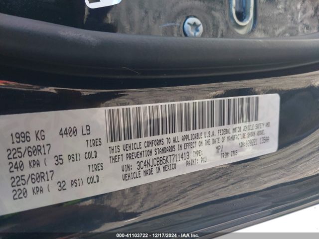 3C4NJCBB5KT711413 Jeep Compass Sun And Wheel Fwd