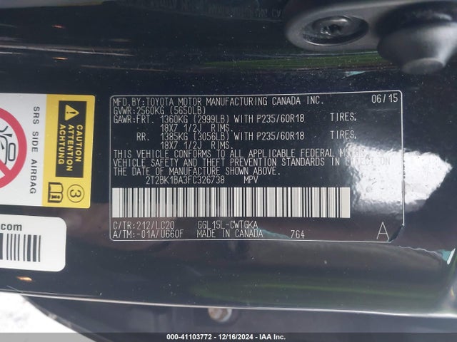 Lexus RX 350 2015 2T2BK1BA3FC326738 Image 9